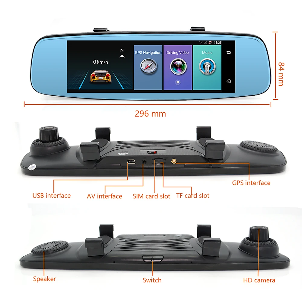 Awesafe A880 4 г ADAS Автомобильные видеорегистраторы Камера 7.86 &quotAndroid 5.1 Bluetooth вызова