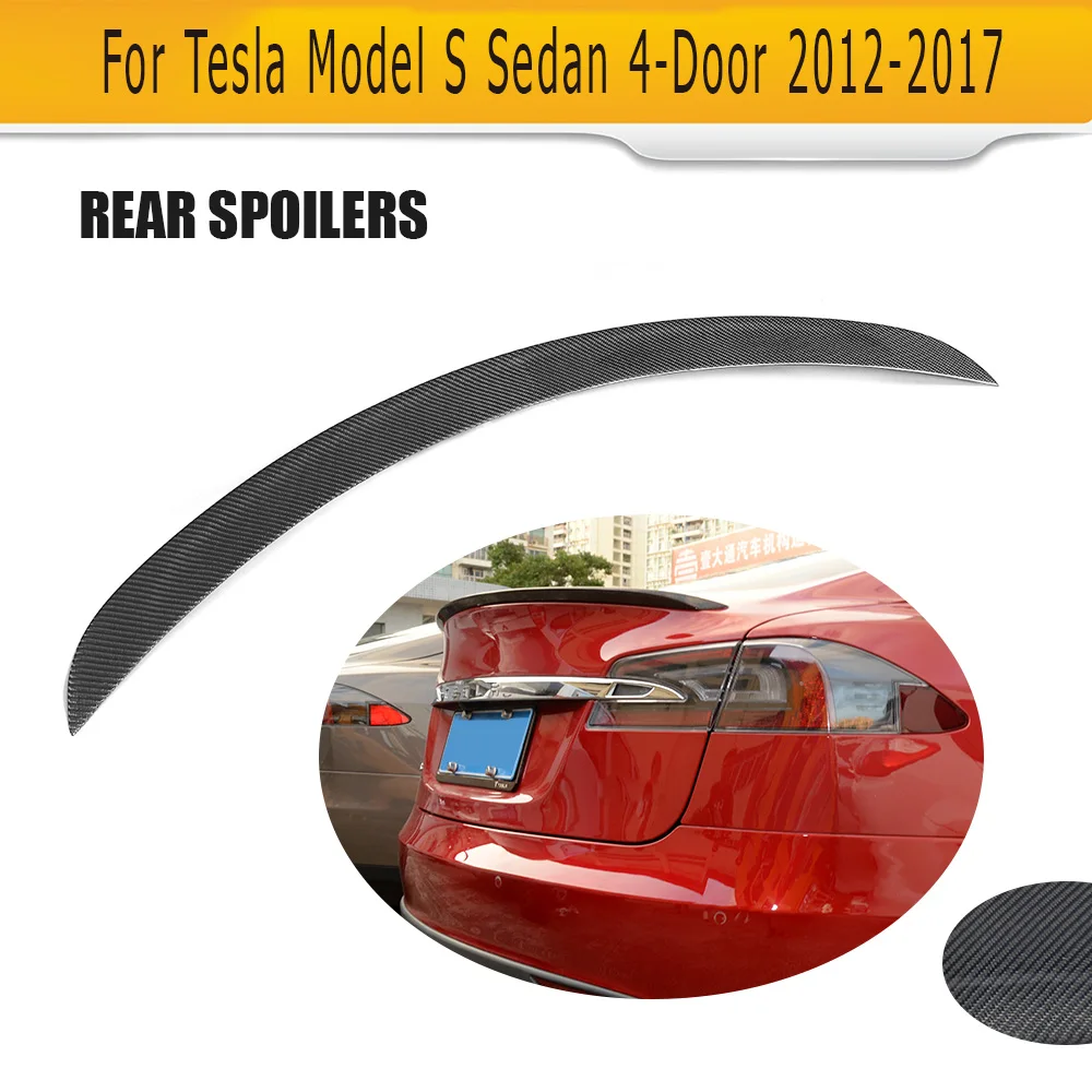 Задний спойлер из углеродного волокна для Tesla model S 60 70 75 85 90 D P85D P90D P100D 2012 2017