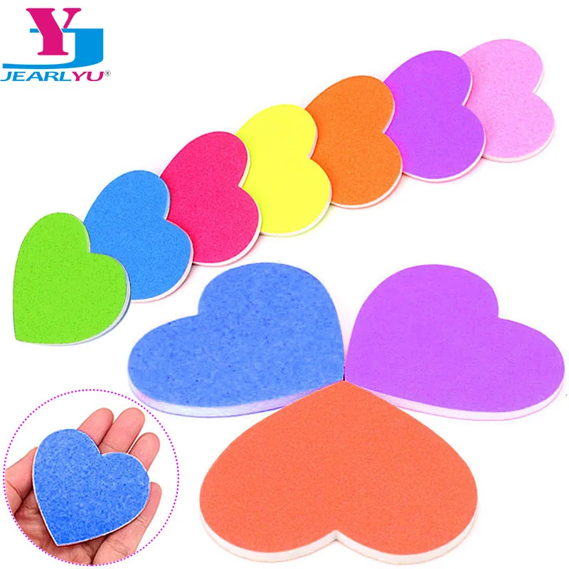 Мини пилка для дизайна ногтей гвоздь в форме сердца разных цветов наждачная