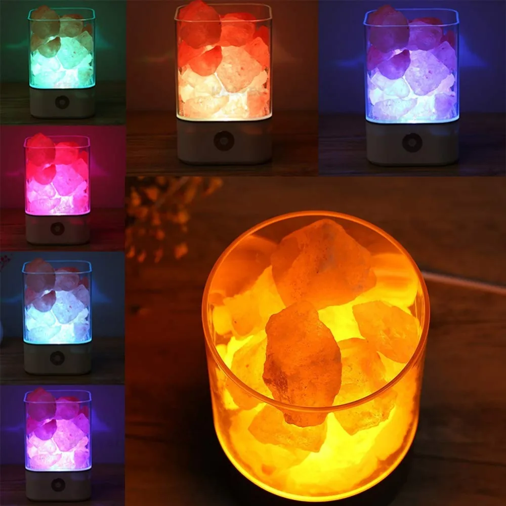 Himalayan Crystal Salt Lamp Table USB Touch Dimmer Switch Colorful Night Light Creative Gift Girlfriend Child Birthday | Электроника