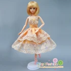 Бесплатная доставка 1 шт. короткое желтое балетное платье для куклы Барби платье для девочки на день рождения Новогодний подарок