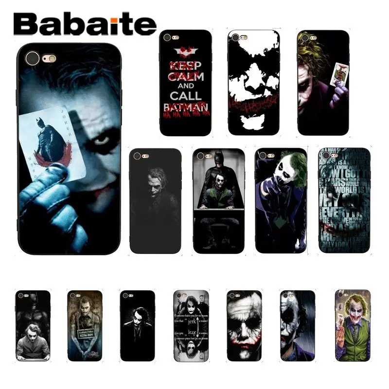 Babaite Бэтмен Джокер черный мягкий чехол для телефона iPhone 8 7 6 6S Plus 5 5S SE XR X XS MAX Coque Shell