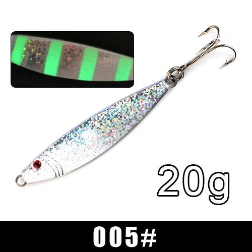 Приманка для рыбалки от ftk Shore Jig Sardine 1 шт. 15 г-60 г 65 мм-115 мм пресноводная соленая форель ложка Бас Приманка металлическая искусственная приманка - Цвет: 20g-005