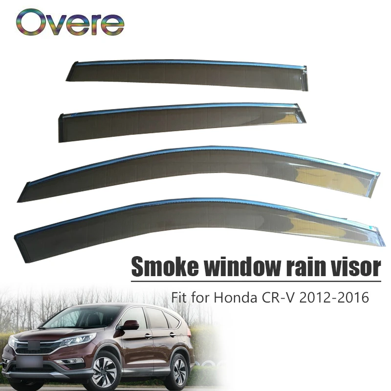 

Overe 4 шт/1 Набор Дымовое окно дождевой козырек для Honda CR-V 2012 2013 2014 2015 2016 навесы укрытия защита ABS автомобильные аксессуары