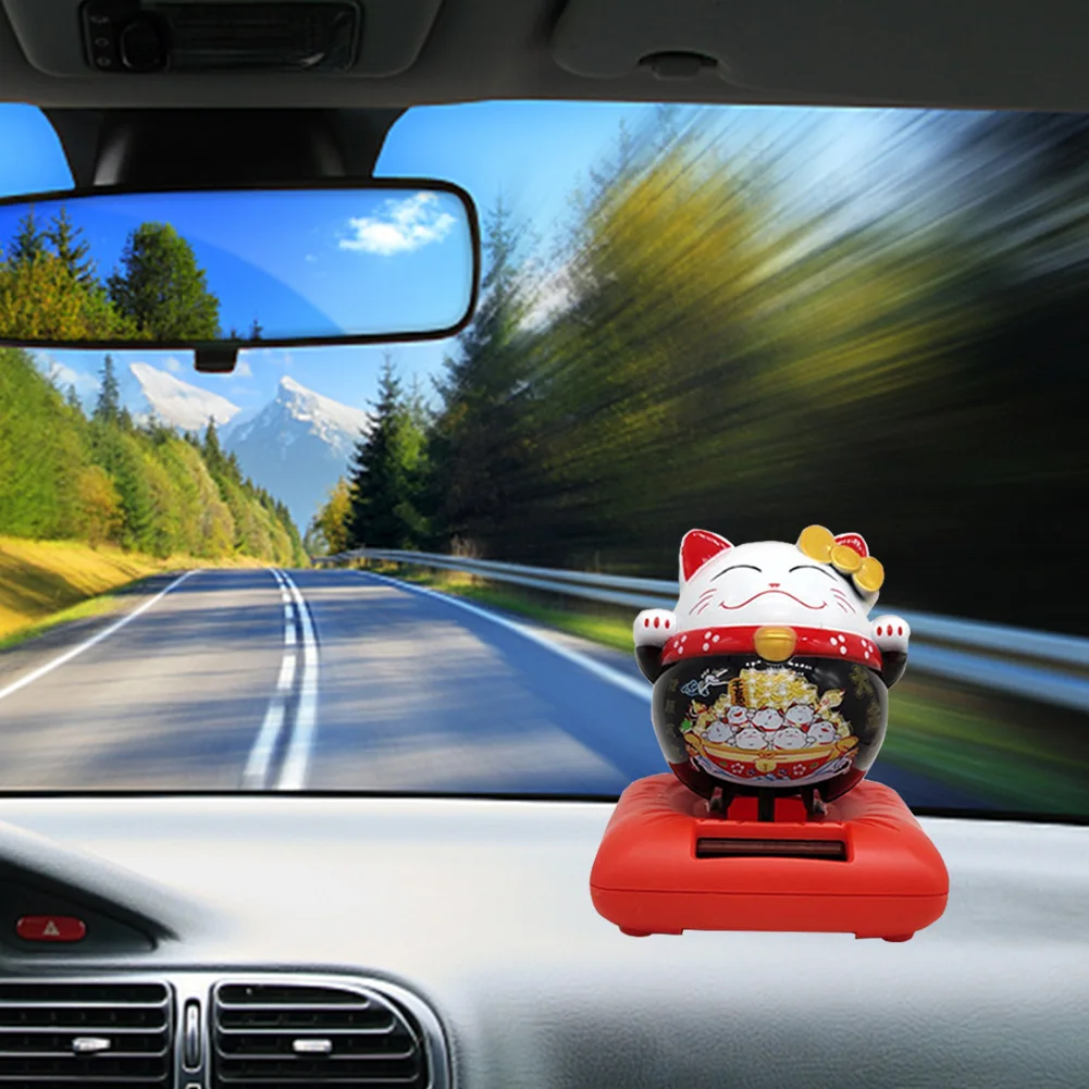 Автомобильные аксессуары ABS Nod Lucky Cat Автомобильный интерьер Милая Солнечная энергия волна Япония кошка украшение для дома для автомобиля украшения