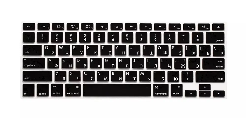 Защитный чехол для Macbook Air Pro Retina 13/15/17 дюймов ноутбука с русскими буквами