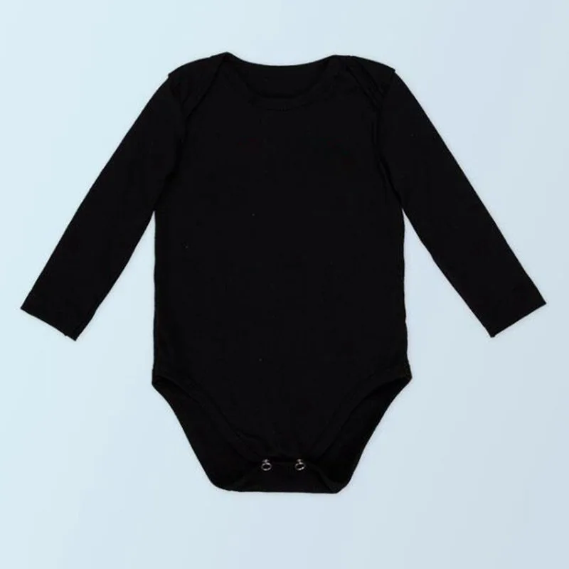 

Plain Black White Long Sleeve Vests for Bodysuits Boy Baby Girl Clothes Body Macacao Bebe Kids Overalls Jumpsuit Infant Clothing