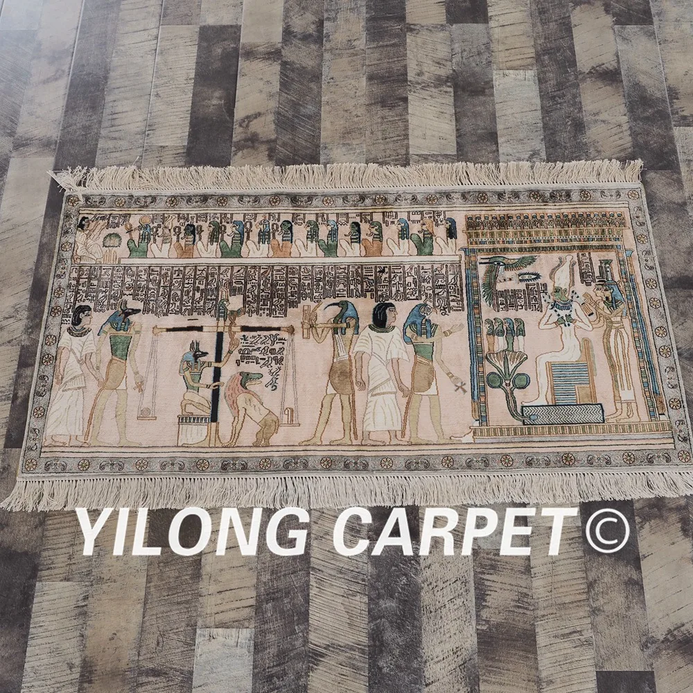 

YILONG 2x4 '300 линия эксклюзивные винтажные ручной работы ковры ручной работы площадь Египет шаблон шелковый ковер (LH111A2x4)