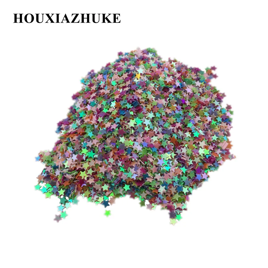 

2 mm cream mixed colors stars PVC sequin for nail art decorations 100 grams per lot