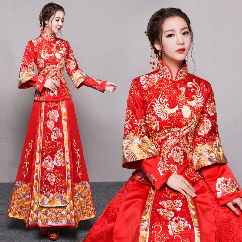 Китайское винтажное красное вечернее платье cheongsam в китайском стиле одежда для