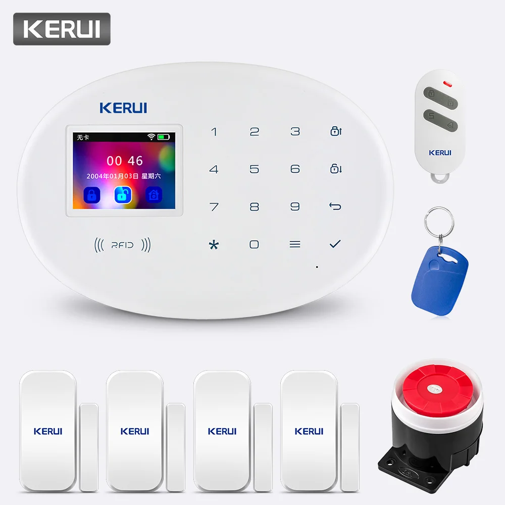 KERUI домашняя система охранной сигнализации W20 GSM WiFil соединение 2 4 дюймов TFT