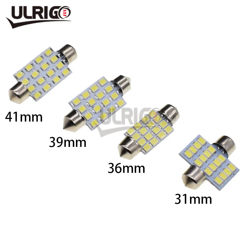 10 шт. 31 мм 36 мм 39 мм 41 мм 12 В C5W белый Froid 16SMD светодиодный гирлянда Interieur lumiere de dome лампа ампула для внутреннего освещения