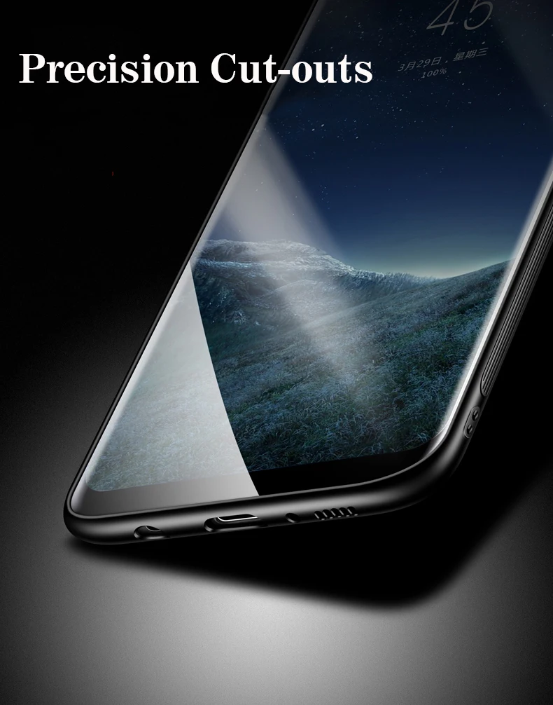 Закаленное Стекло+ противоскользящее покрытие tpu рамки для samsung S8 Galaxy S8 плюс S8+ защитный чехол для телефона с блестками Прозрачный мягкий тонкий чехол из силикона полное заднее покрытие