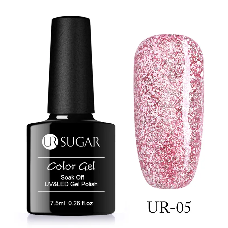 UR 05 Ur Sugar 7,5 мл Блестящий замачиваемый УФ голографический Кристальный Гель-лак цветной неоновый лак с блестками Гель-лак для ногтей - Цвет: UR 05