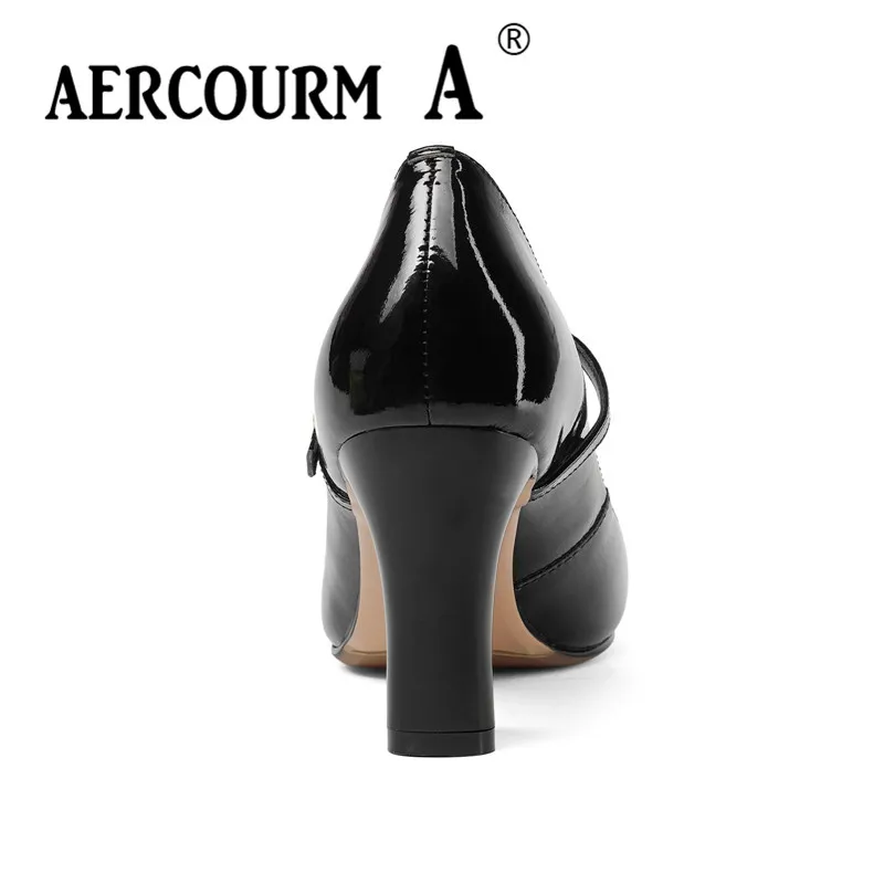 туфли с пряжкой обувь жемчуг Aercourm A 2018 г. Для женщин ремешок модная Женский яркий