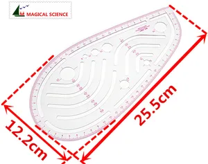 Многофункциональная линейка для шитья, разные формы, 24 см, прозрачная, универсальная линейка с уровнем
