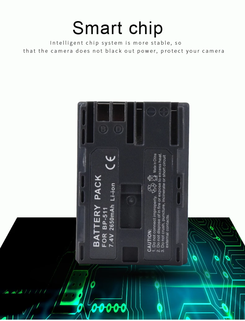 PALO 2650 мА/ч, 7,4 V BP-511 BP-511A BP 511A для Камера Батарея BP511 BP 511 для цифровой однообъективной зеркальной камеры Canon EOS 40D 300D 5D 20D 30D 50D 10D G6 L10