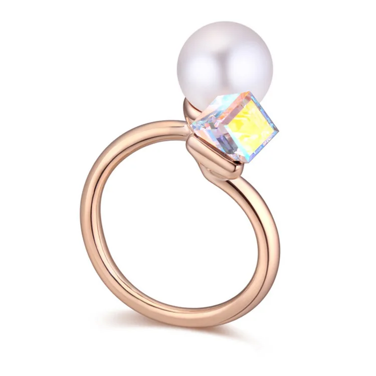 Новое популярное кольцо с настоящими кристаллами Сваровски кольца золотого