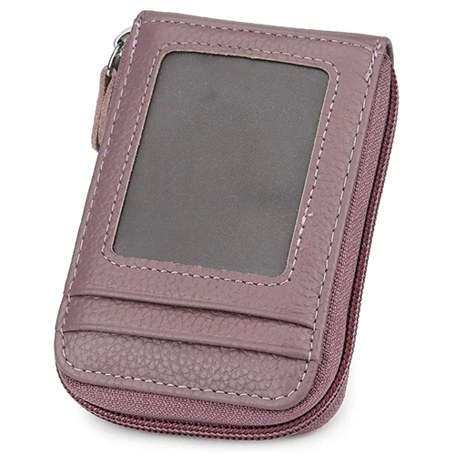 Purple COMFORSKIN Brand Genuine Leather Card Wallet Hot RFID Protection Large Capacity Card Holders New Arrivals Organ Style Card Case - Цвет: Purple