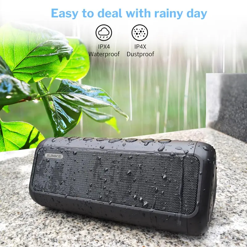 JUNKE HIFI Solar Bluetooth Speaker Portable Wireless Super Bass Dual Speakers Soundbar With Mic TF FM Radio USB Sound Box Column |