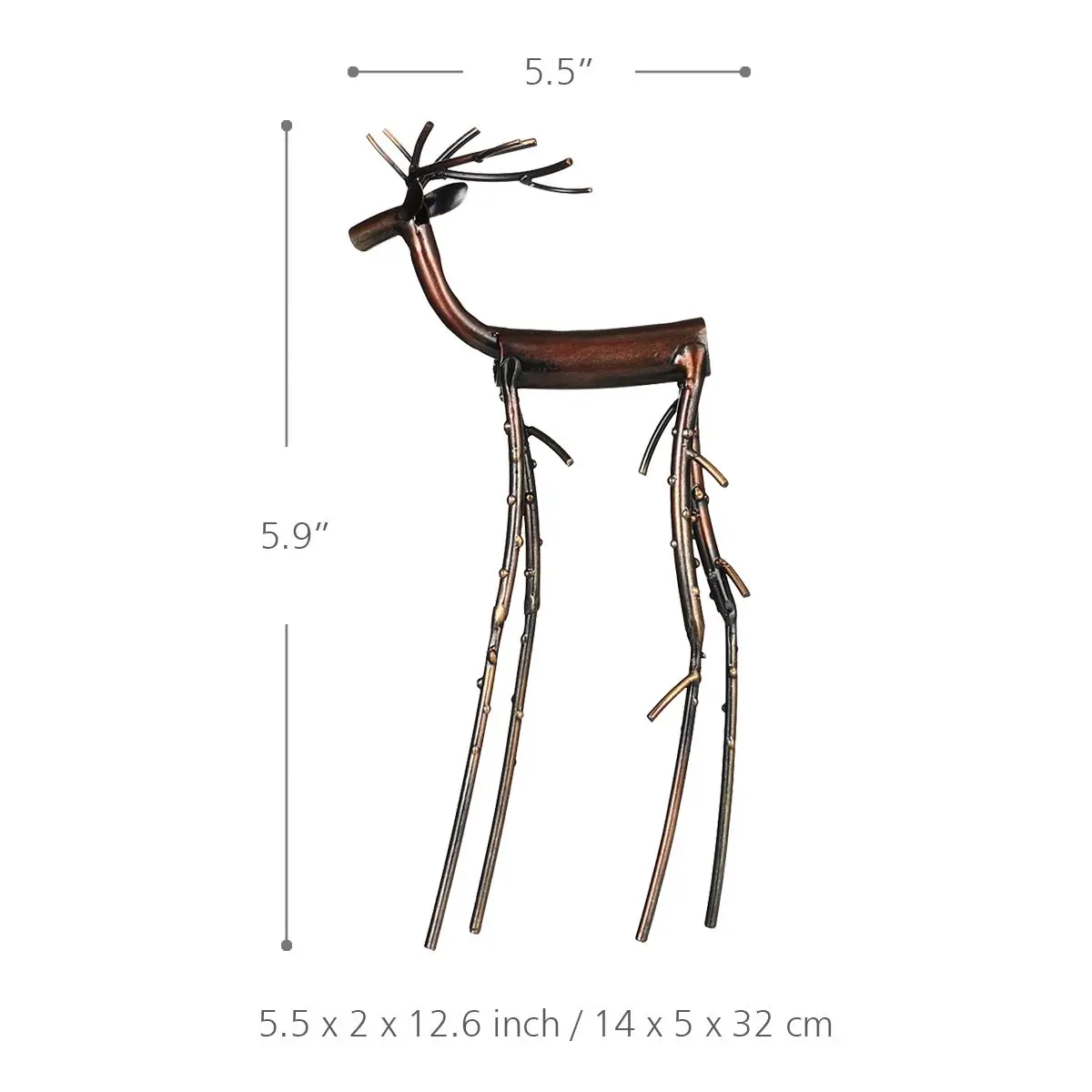 Tooarts черная удлиненная лося статуэтка железная украшение для дома Металлические