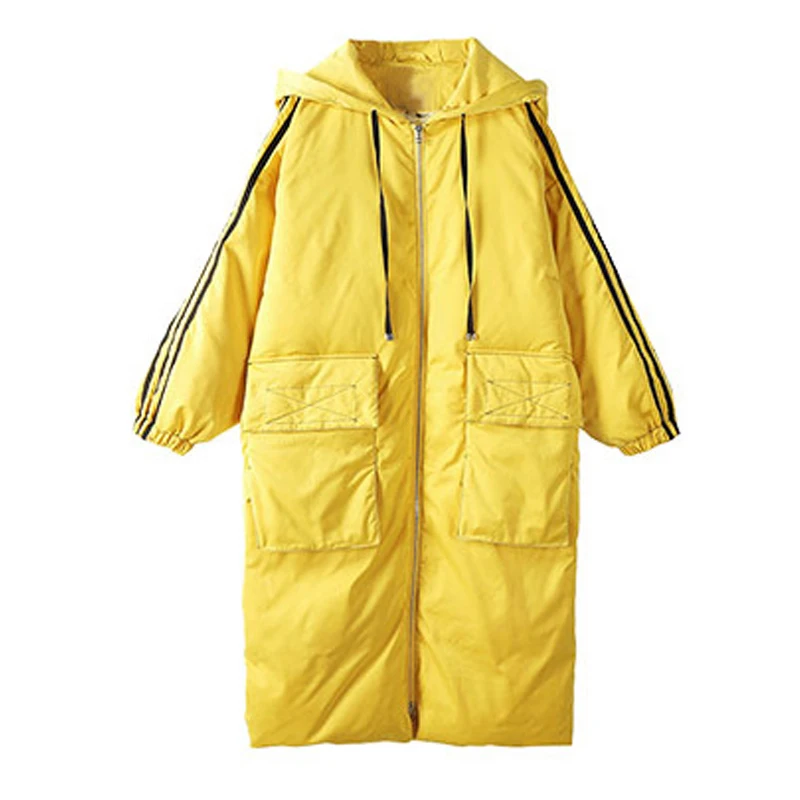 Женский пуховик с капюшоном теплая Толстая куртка на 2019 белом утином пуху