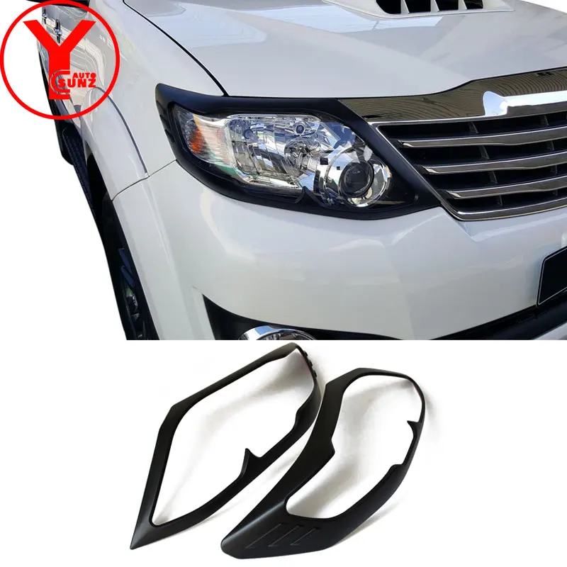 Накладка на головной светильник для Toyota hilux fortuner sw4 2012 2013 Черный ABS Запчасти для стайлинга автомобилей Аксессуары для fortuner 2013 YCSUNZ