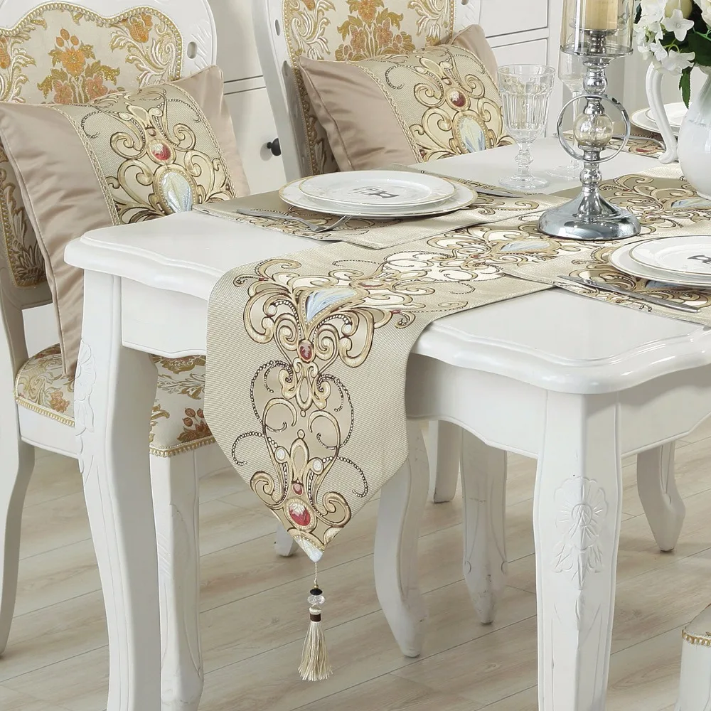 Европейский атласный стол флаг настольная дорожка свадебное украшение скатерть