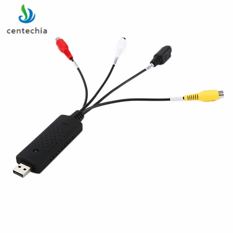 Centechia Портативный USB карта видеозахвата адаптер VHS для DVD видеозахвата конвертер ТВ-тюнер карты для Win7/8/10/XP/Vista