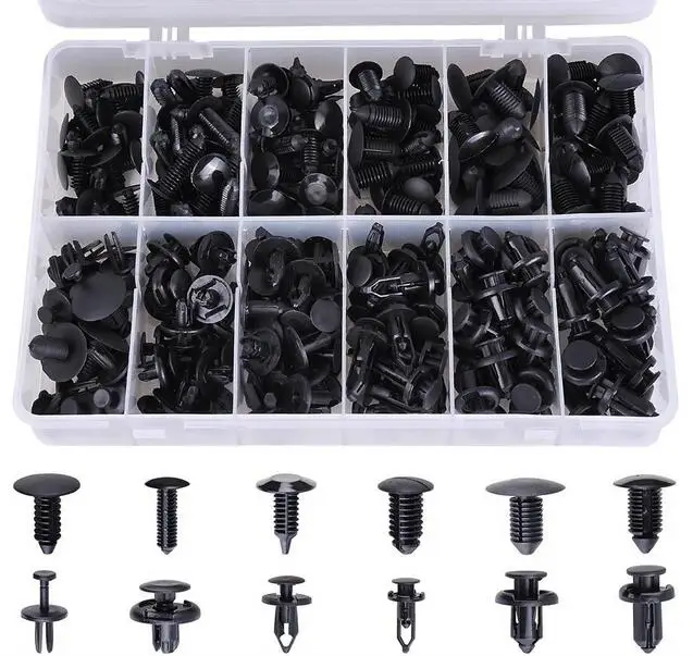 

240pcs Auto Push Retainer Assortment Kit Car Nylon Shield Pin Rivet Fasteners