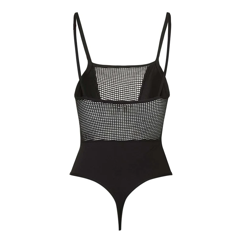 Missomo полый сетчатый полупрозрачный черный сексуальные женские Комбинезоны