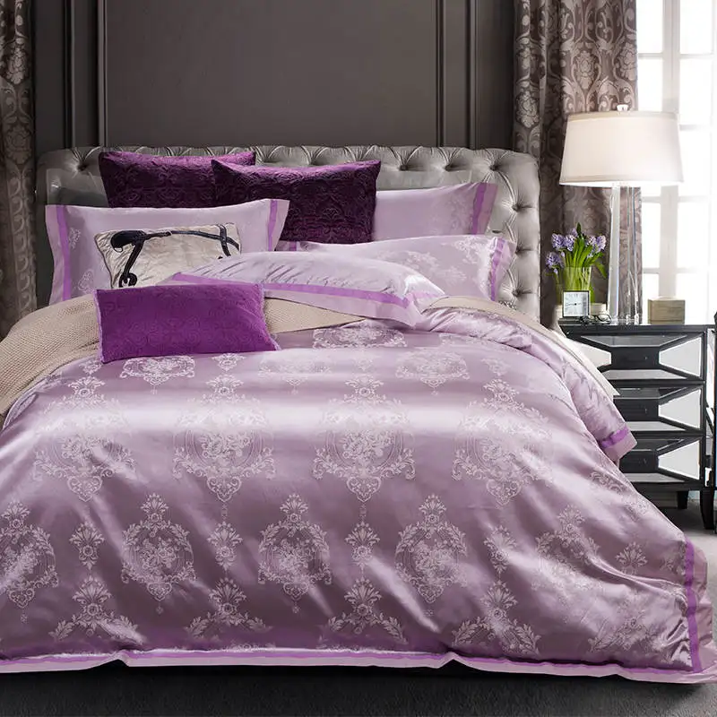 23 silk and cotton 4 шт. серый золотой жаккард постельные принадлежности наборы queen king Размеры пододеяльник набор шелк хлопок Ткань Роскошные постельное белье - Цвет: 23 silk and cotton
