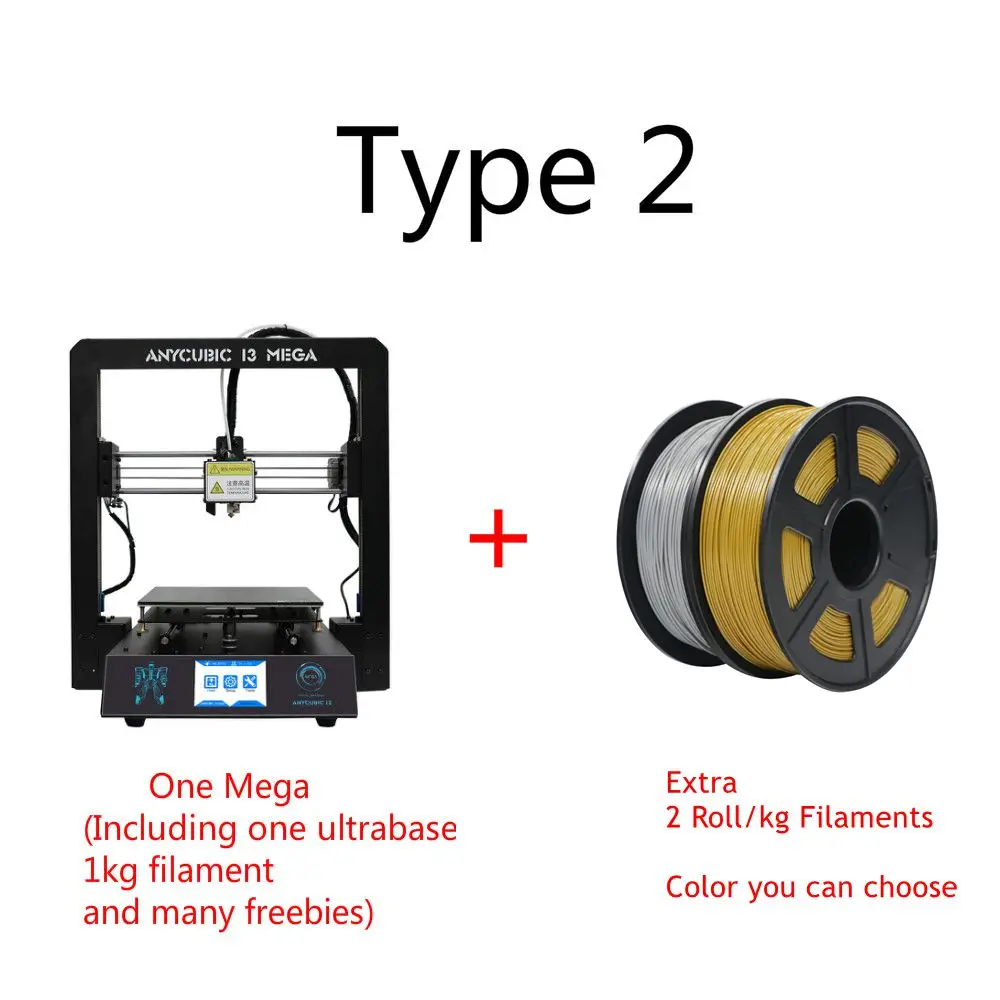 ANYCUBIC дешевые 3d принтеры I3 Мега плюс печати Размеры ABS PLA Desktop DIY наборы нити до