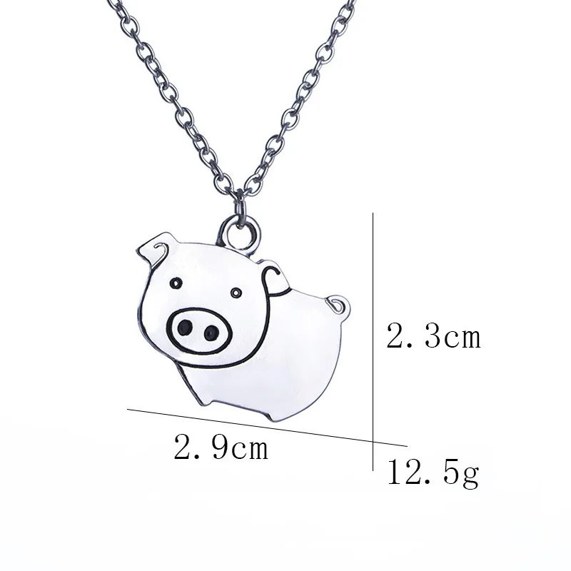 

Hot Wholesale Cute Pink Pig Mini Animal Pet Jewelry Cartoon Pig Necklace Women Choker Necklace Collares Jewelry