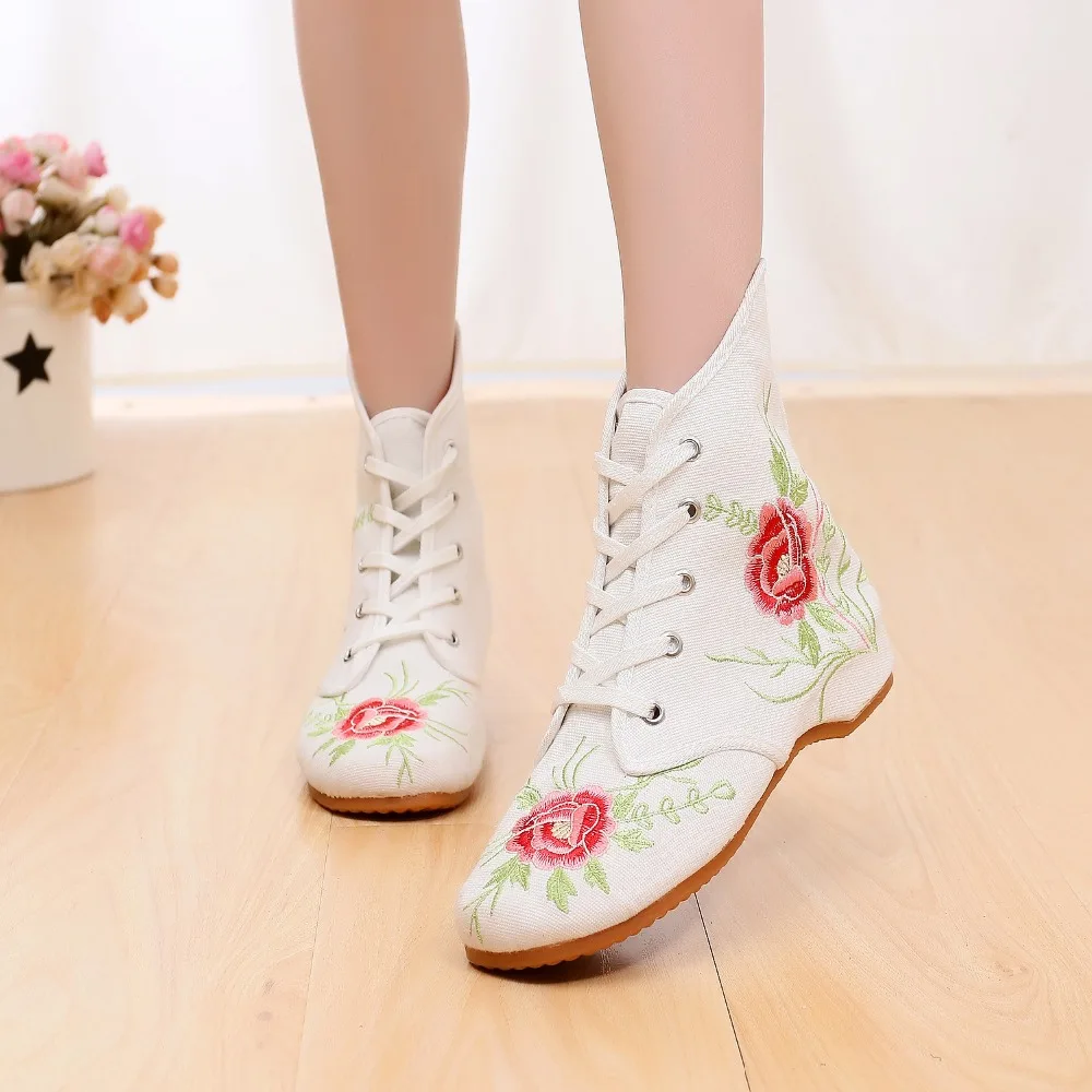 Модная женская парусиновая обувь 2018 Старый Пекин Туфли Мэри Джейн на плоской