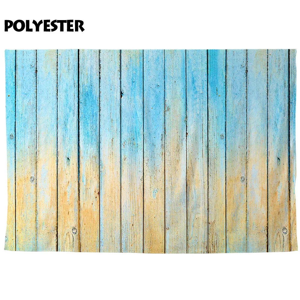 Фон Funnytree для фотостудии весенний винтажный синий деревянный пол фотография