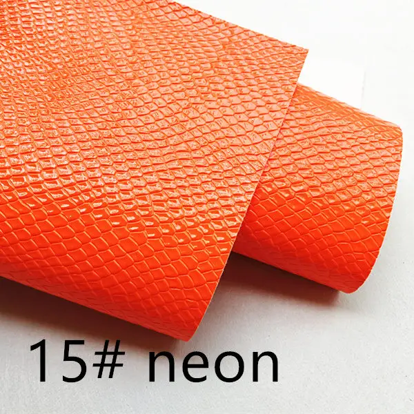 15 neon 7,6*12 дюймов синтетический неоновый форма змеи кожа ткань для DIY аксессуары - Цвет: 15 neon