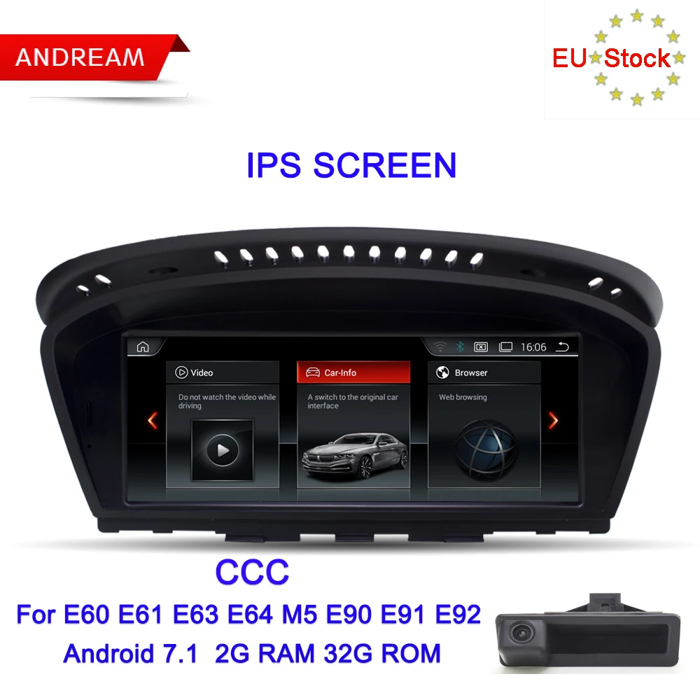 Мультимедийный плеер Andream 8 &quotAndroid 7 1 ID6 с интерфейсом для BMW Series 3 5 E90 E91 E92 E60 E61E63 gps