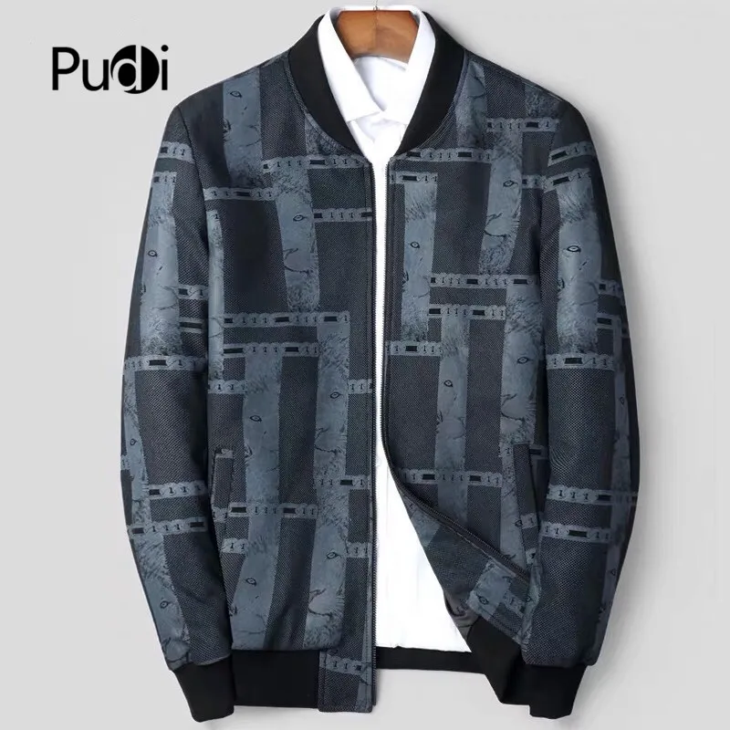 Pudi MT914 Новая модная мужская куртка из натуральной овчины кожаная куртка весна и осень Повседневная бейсбольная куртка верхняя одежда