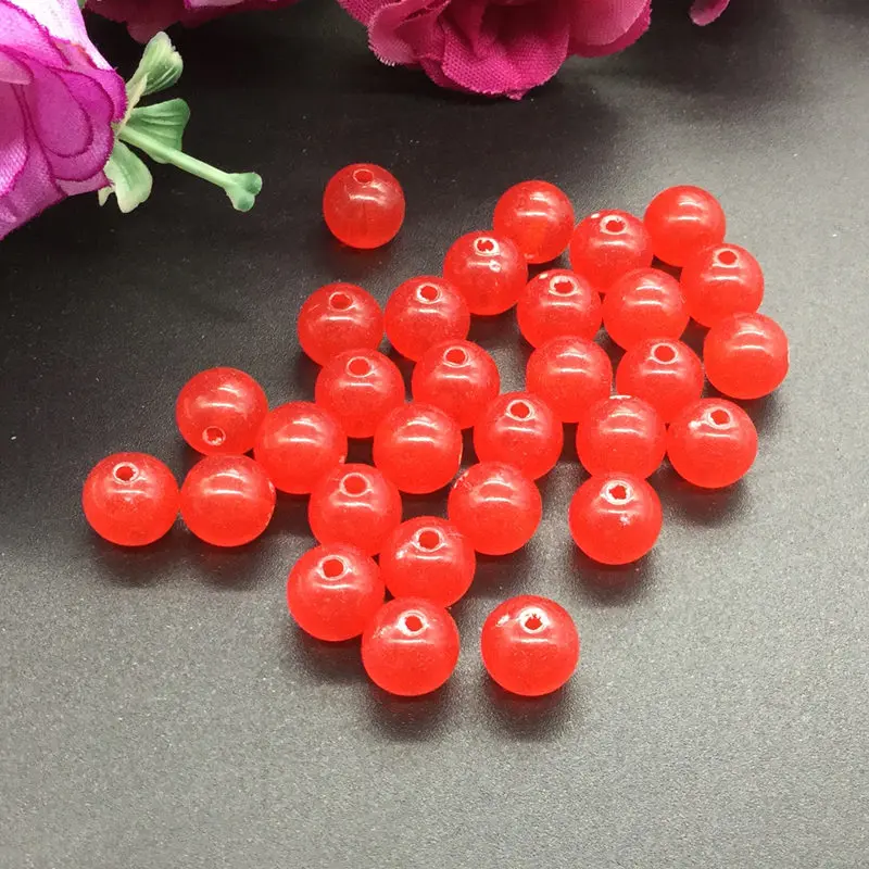NiceBeads, 8 мм, 172 шт./лот, желе, акриловые бусины, модные, красивые, свободные, бусины для ювелирные изделия, изготовление браслетов, ожерелья - Цвет: red