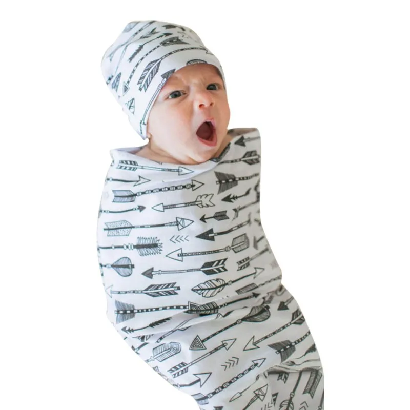 Милые хлопковые детские одеяла с принтом для новорожденных мальчиков и девочек