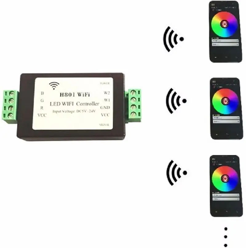 Светодиодные ленты свет лампы H801 Wi-Fi Управление Лер телефона Android WLAN Управление маршрутизатор