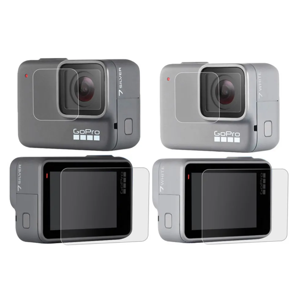 JINSERTA 2 шт./лот камера экран протектор для GoPro7 Белый/Щепка Камера Передняя линза ЖК-экран прозрачная пленка