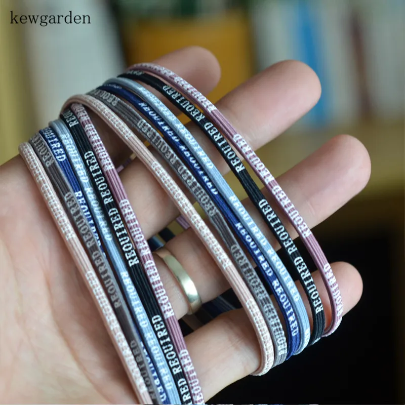 Kewgarden 3 мм Печатная английская буква высокая эластичная плоская резинка DIY бант атласная лента вручную изготовленная лента аксессуары 15 метров