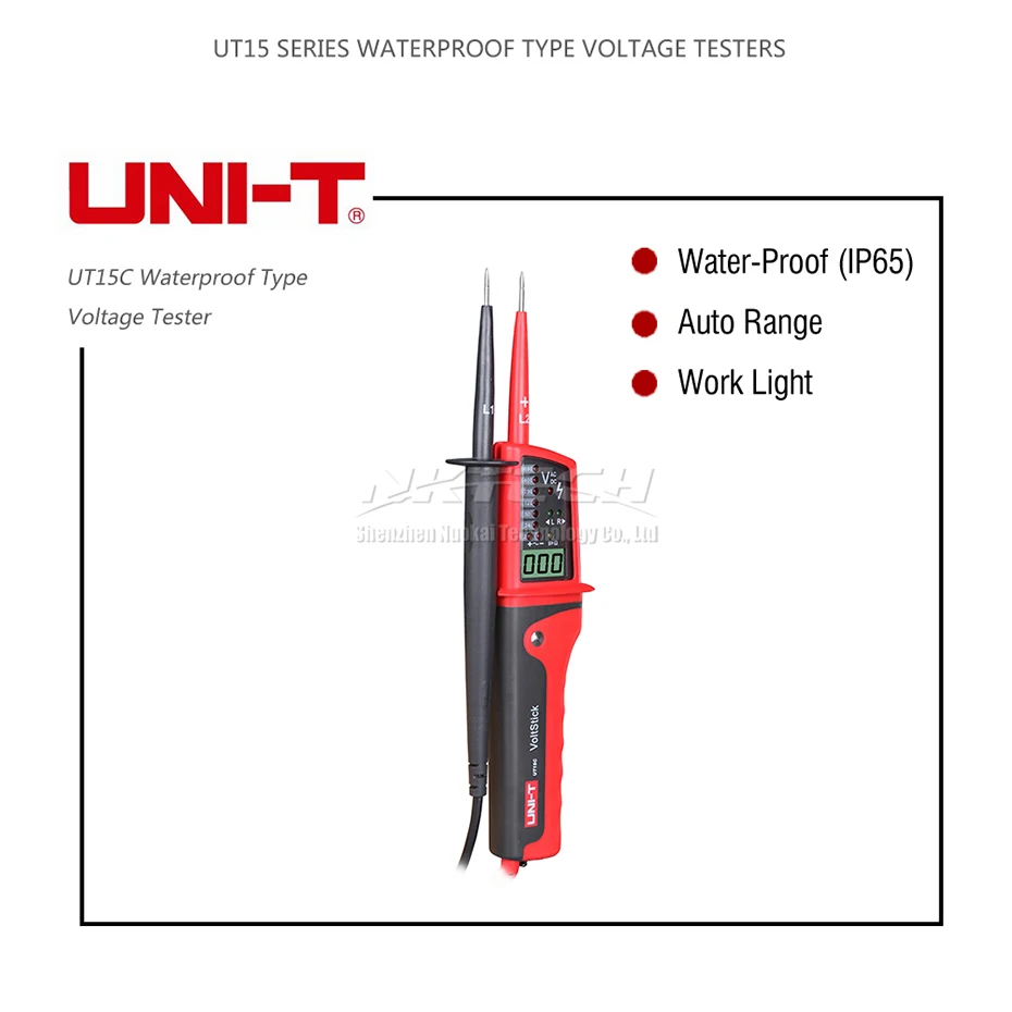 UNIT-T UT15C UT15B водонепроницаемые детекторы напряжения измерители ручка звуковой сигнал светодиодный светильник индикатор AC/DC V непрерывность фазы вращения тестер
