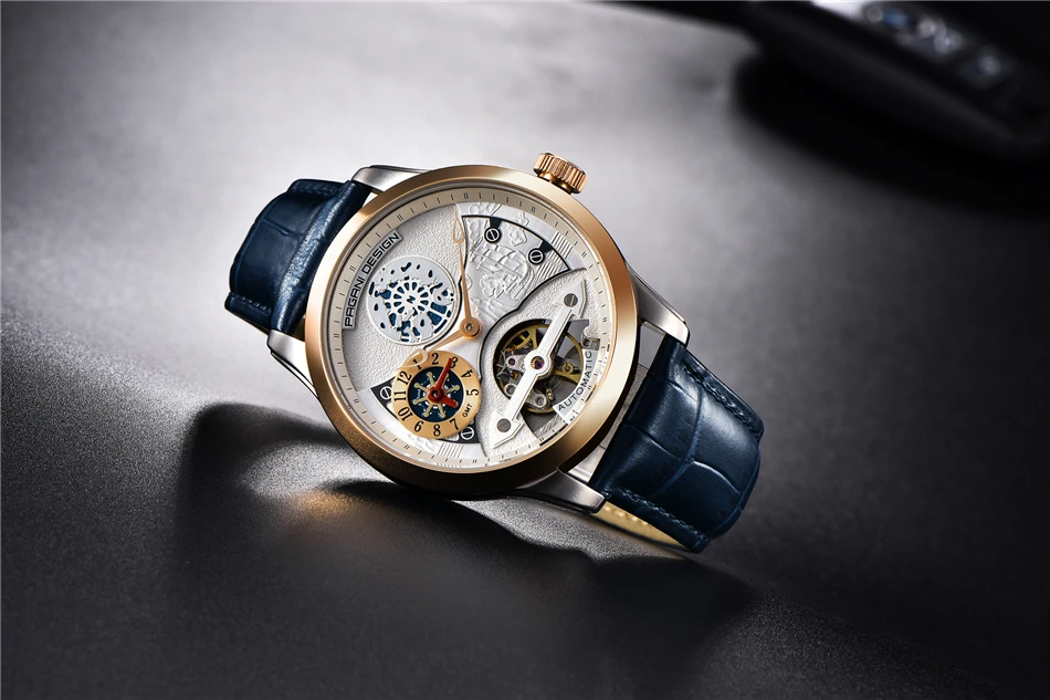 PAGANI Дизайн мужские часы лучший бренд класса люкс Tourbillon механические Водонепроницаемые кожаные каркасные часы с автоматическим подзаводом серии Voyager