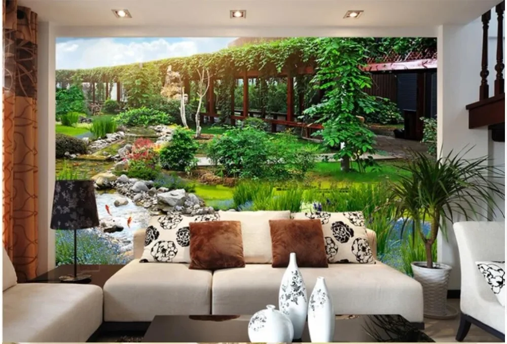 3d обои на заказ фотообои с изображением китайского сада парка пейзажа фона для