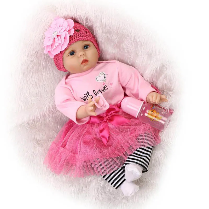 NPK 22 дюймов Reborn куклы младенца силикона Touch Bebe Boneca детский день рождения