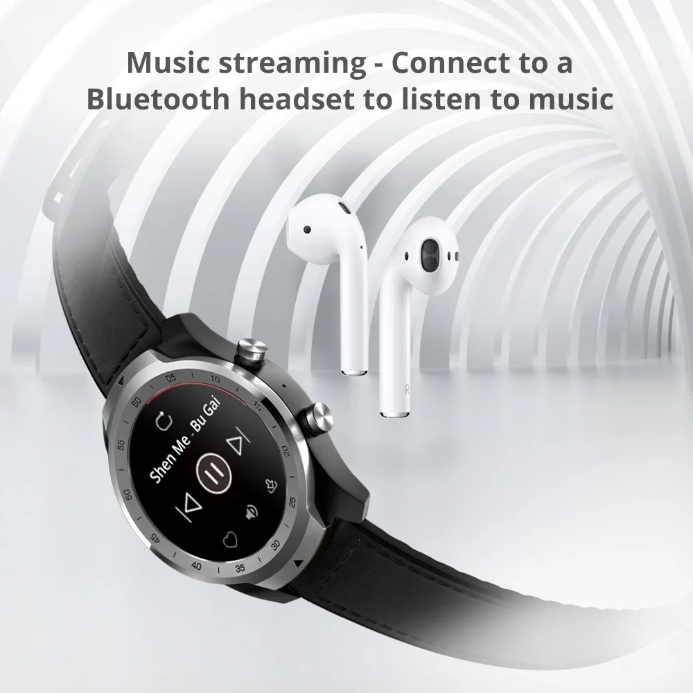 Смарт часы Ticwatch Pro Bluetooth V4.2 415 мАч 2 30 дней Срок службы батареи IP68 Водонепроницаемый