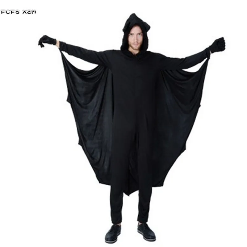 

Men Halloween Vampire Costumes Adult Pajamas Bat Animal Cosplay Carnival Purim Parade Masquerade Nightclub Role Play Party Dress